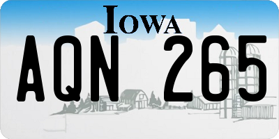 IA license plate AQN265