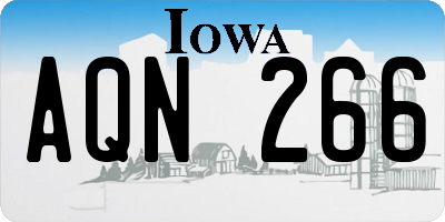 IA license plate AQN266