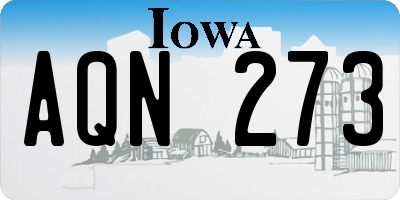 IA license plate AQN273