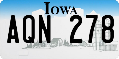 IA license plate AQN278
