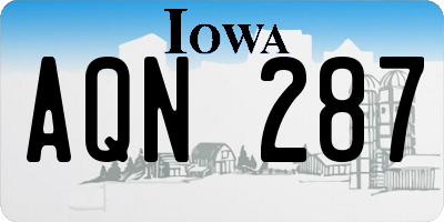 IA license plate AQN287