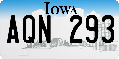 IA license plate AQN293