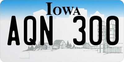 IA license plate AQN300