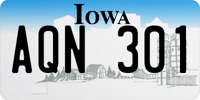 IA license plate AQN301