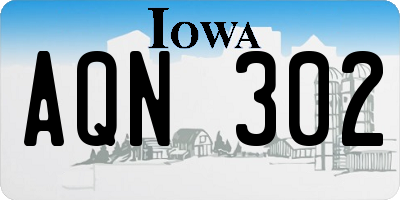 IA license plate AQN302