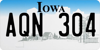 IA license plate AQN304
