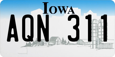 IA license plate AQN311