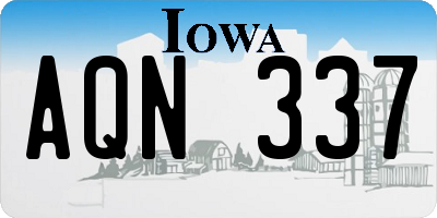 IA license plate AQN337