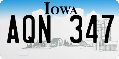 IA license plate AQN347
