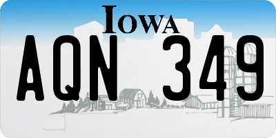 IA license plate AQN349