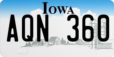 IA license plate AQN360