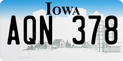 IA license plate AQN378