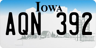 IA license plate AQN392