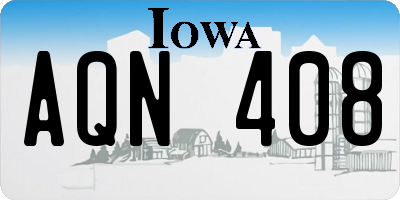 IA license plate AQN408