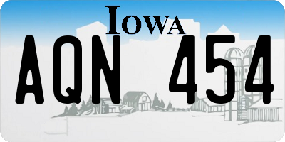 IA license plate AQN454