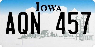 IA license plate AQN457