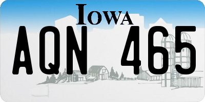IA license plate AQN465
