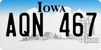 IA license plate AQN467