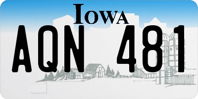 IA license plate AQN481