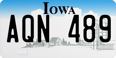IA license plate AQN489