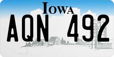 IA license plate AQN492