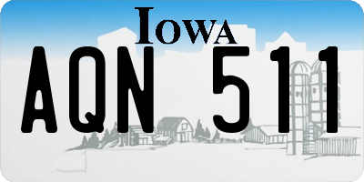 IA license plate AQN511