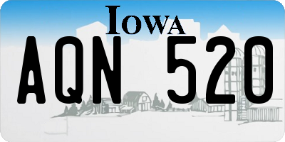 IA license plate AQN520