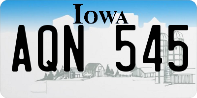 IA license plate AQN545