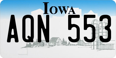 IA license plate AQN553