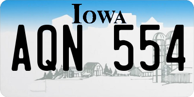 IA license plate AQN554