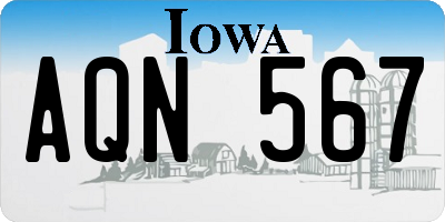 IA license plate AQN567