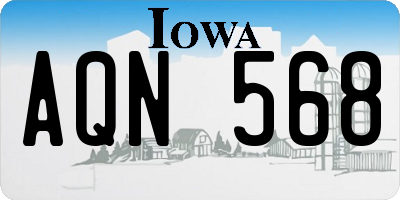 IA license plate AQN568
