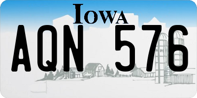 IA license plate AQN576