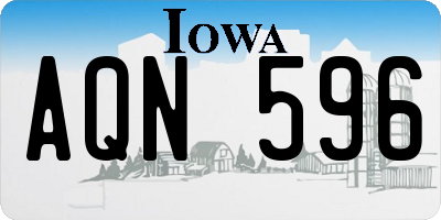 IA license plate AQN596