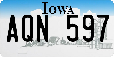 IA license plate AQN597