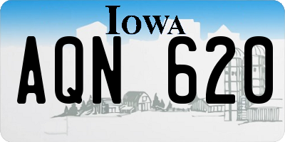 IA license plate AQN620