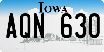 IA license plate AQN630