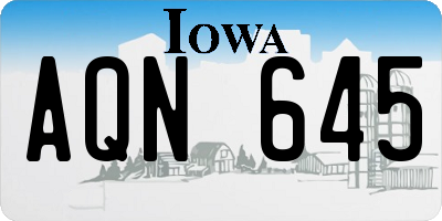 IA license plate AQN645