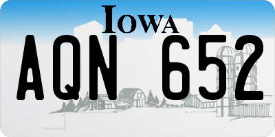 IA license plate AQN652