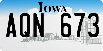 IA license plate AQN673