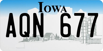 IA license plate AQN677