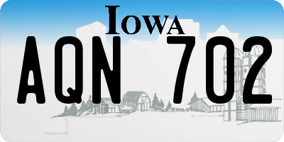 IA license plate AQN702