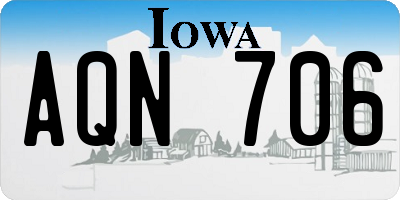 IA license plate AQN706