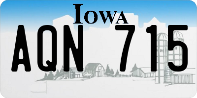 IA license plate AQN715