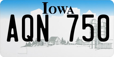 IA license plate AQN750