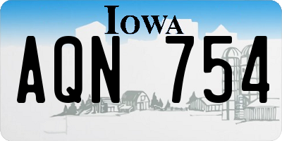 IA license plate AQN754