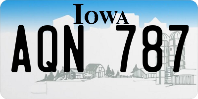 IA license plate AQN787