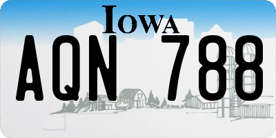 IA license plate AQN788