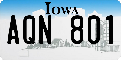 IA license plate AQN801