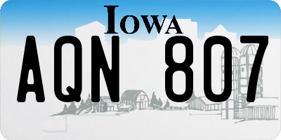 IA license plate AQN807